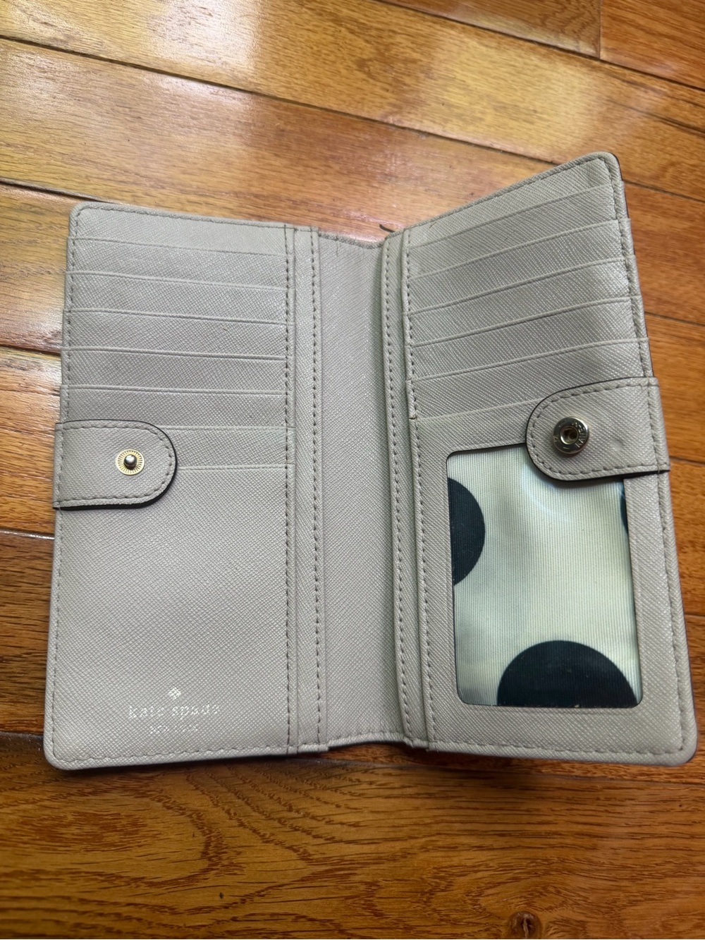 kate spade light gray saffiano leather zip wallet - Picture 3 of 4